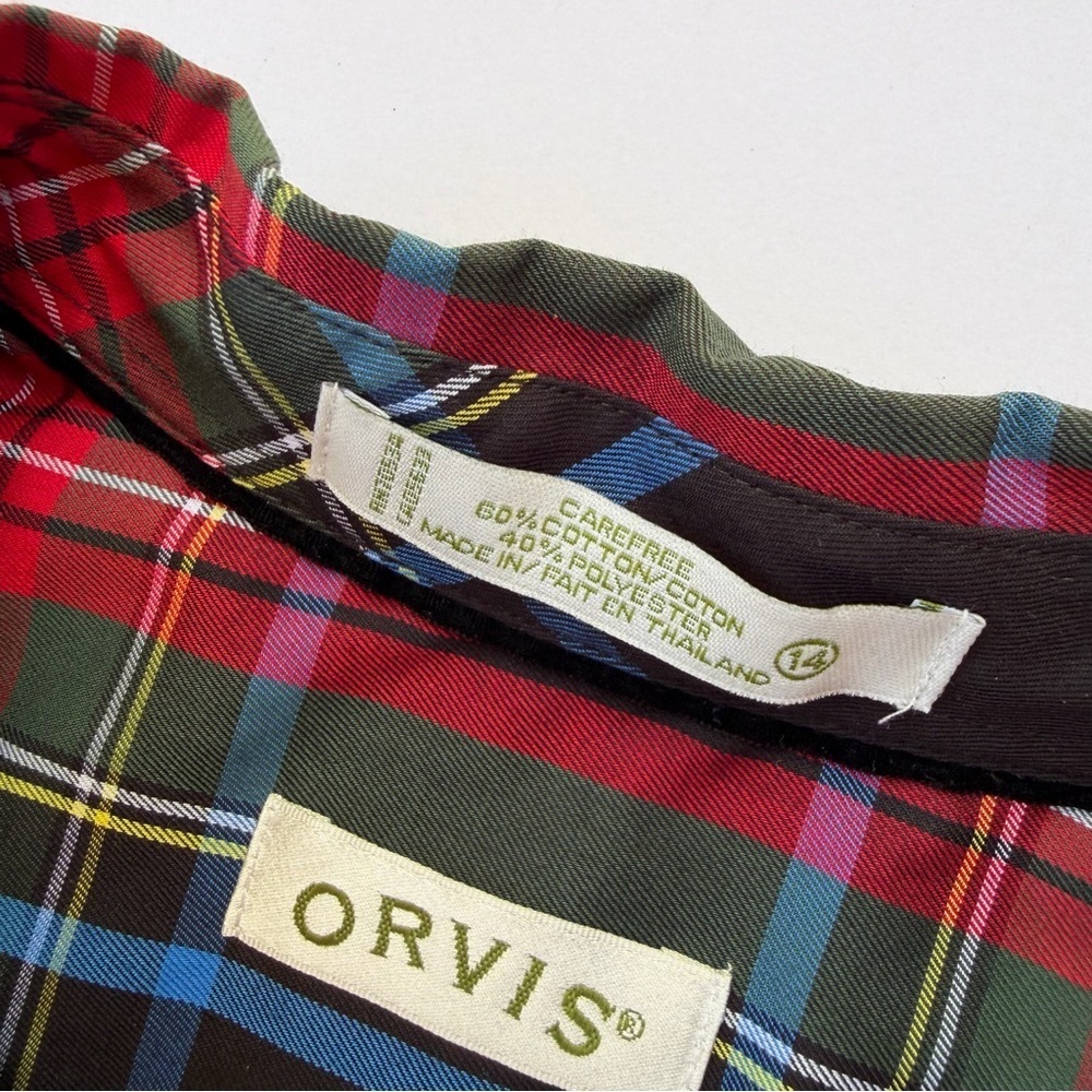 Woman’s Orvis Long Sleeve Plaid Shirt Size 14 - Picture 4 of 8
